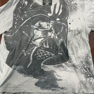 Star Wars Shirt Mens Medium Grey Marc Ecko Cut & Sew Darth Vader Y2K  2008